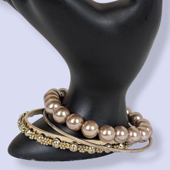 Set of 4 Gold Tone Bracelets - Picture 2 of 5